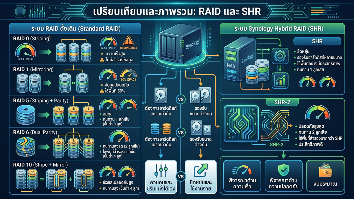 ภาพประกอบบทความ RAID และ SHR คืออะไร? ข้อดีและข้อเสียที่คุณควรรู้