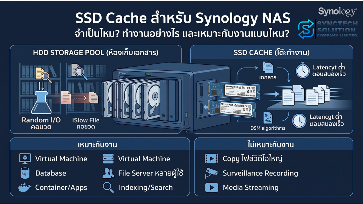 ภาพประกอบบทความ SSD Cache สำหรับ Synology NAS จำเป็นไหม? ทำงานอย่างไร และเหมาะกับงานแบบไหน