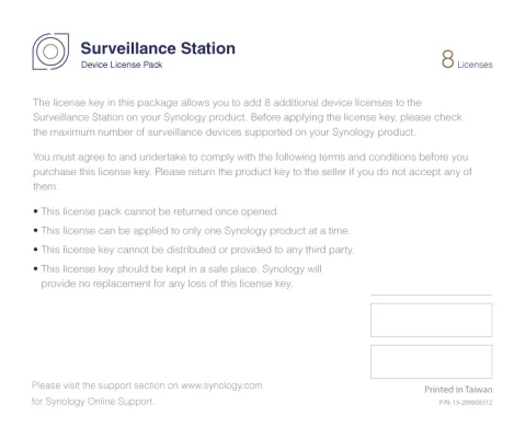 Synology Surveillance Device License Pack 8 Camera